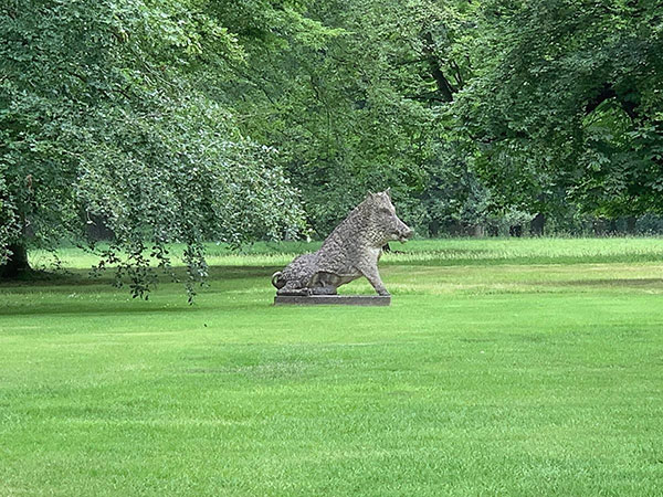The Uffizi Boar, Il Porcellino, in the landscape at Cottesbrooke Hall greeted us as we arrived.